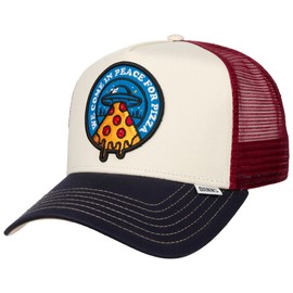 Djinns HFT Food Peace Pizza Cap Baseball Cap Trucker Cap Mesh Cap (One Size - Taupe), White