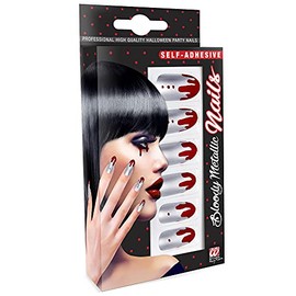 WIDMANN ? Set of 12 Bloody Nails Metallic Womens, Multicoloured, One Size, vd-wdm05361