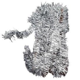 Silver Tinsel Garland – 5m Metallic PVC Decoration for Christmas Trees, Home, and Parties