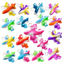 100 Packs Airplane Mini Pop Fidget, Autism Sensory Birthday Birthday Party Favors Gift for School Classroom, Adult and Kids