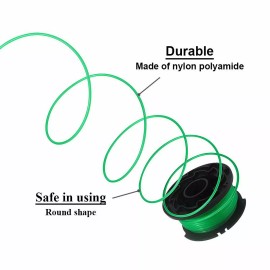 BLACK+DECKER For Black & Decker GH3000, SF-080 Grass Trimmer Replacement Spool Line With Cap