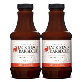 Jack Stack Barbecue Hot Sauce - Kansas City Cayenne Pepper BBQ Sauce 2 Pack - Spicy Smoked KC BBQ Sauce (2, 18oz Bottles)