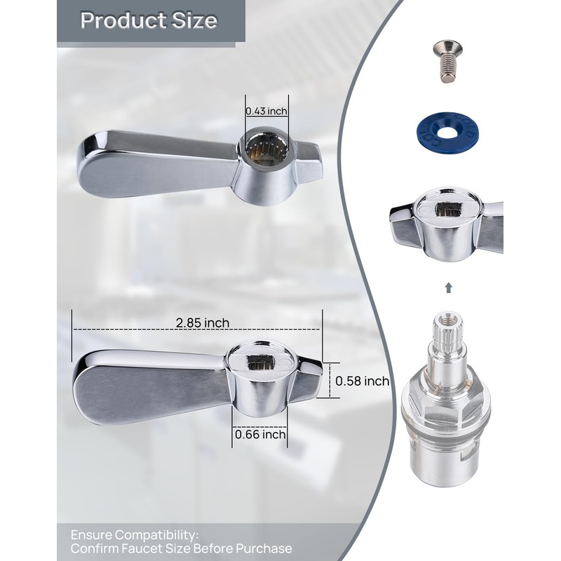 Phivan Commercial Faucet Parts Kitchen Faucet Handle Replacement Kit -