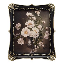 BILXIM 8x10 Vintage Picture Frame, Antique Black and Gold Ornate Photo Frame for Wall Hanging or Tabletop Display, Decorative Floral Design Retro Home Decor, Photo Gallery Art