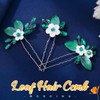 EVILD Wedding Hair Accessories Green Rhinestone Hair Pins Flower Hair