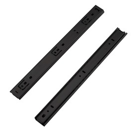 MOCNT 1 Pair (2 Piece) Heavy Duty 27mm Drawer Runners 250mm Drawer Rail Runners Ball Bearing Steel Drawer Slides Cabinet Sliding Extension Kitchen Desk Rail Runners Black