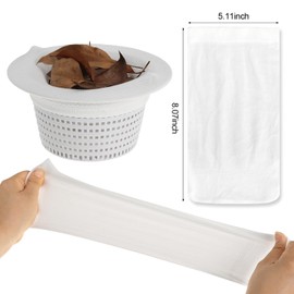Nayciiy 2 Pack 6" Above Ground Pool Skimmer Basket Thru-Wall Strainer Basket Filter Basket with 30 Pack Pool Skimmer Socks Pool Basket Socks to Clean Leaves and Debris