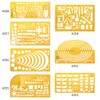 Kinmy Template Ruler Resin Oval Drafting Template Large Isometric Ruler