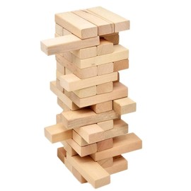 YORKSHIRE HOMEWARE Wooden Tower Blocks | Indoor Outdoor Family Fun Game | Garden Game For Adults Kids | 51 Pieces Wood Blocks Toy | Stack And Fall Tumble Tower