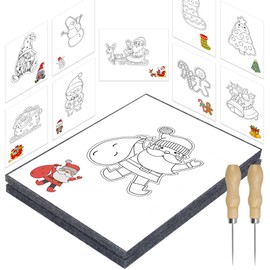 Christmas pricking set for children from 4, pricking needle set with 2 tingling pads, 2 pricking needles and 10 embroidery pictures, safe and designed for small hands, tingling art kit for creative