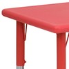 Flash Furniture Wren 24''W x 48''L Rectangular Red Plastic Height