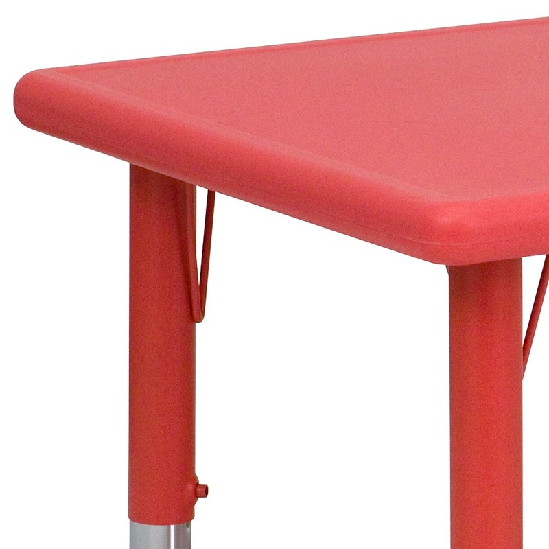 Flash Furniture Wren 24''W x 48''L Rectangular Red Plastic Height