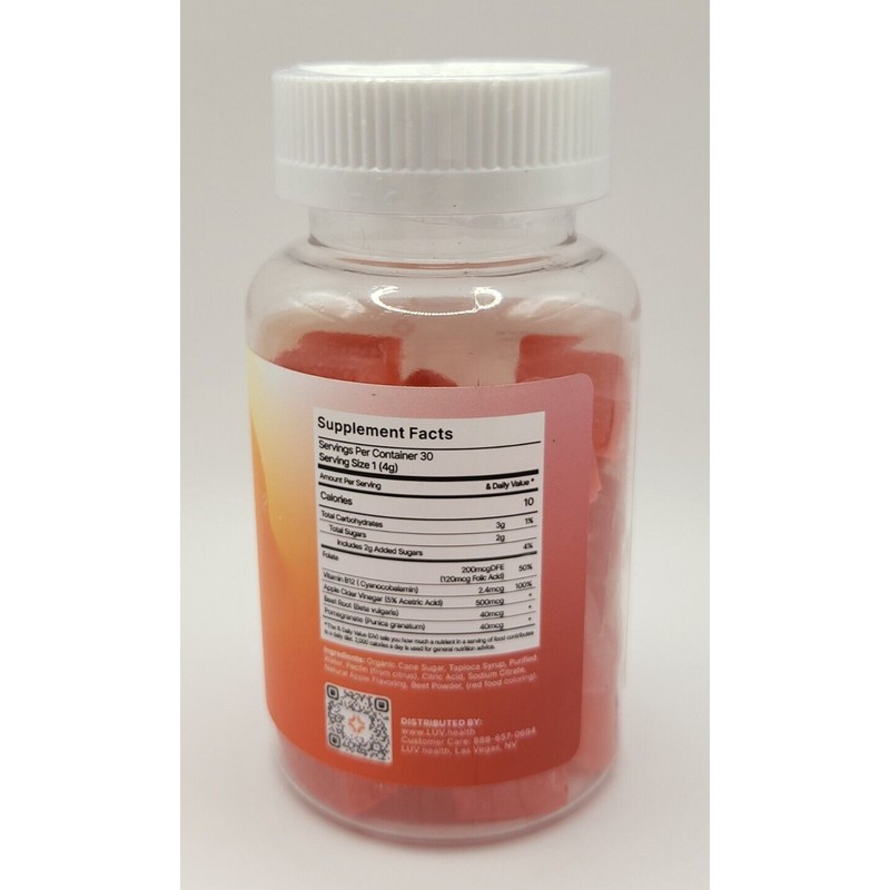 LUV Health ACV GUMMIES Apple Cider Vinegar AMAZING APPLE -