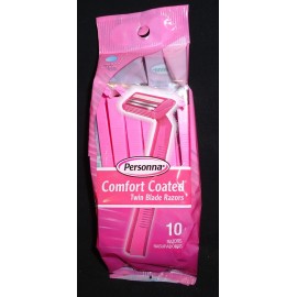Personna 6 Pks Personna Comfort Coated Twin Blade Razor 10 /Pk Total 60 Disposable Razors