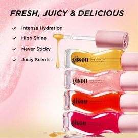 Gisou Honey Infused Hydrating Lip Oil, Nourishing Lip Moisturizer for Dry Lips, High Shine, Smooth Finish, Clear Golden Glow Shade, Fresh Honey Scent, Honey Gold, 8ml
