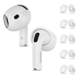 [5 Pairs] Ear Tips Cover for AirPods 4 Earbuds (2024), Soft Silicone AirPods 4 Ear Tips Cover AirPods 4 Accessories Compatible for AirPods 4th Generation Earbuds Cover [Fit in Charging Case] - White