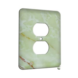 Light Green Onyx - Decor Double Switch Plate Cover Metal