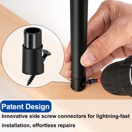 Steel DN Mate 50 Pack 32" Aluminum Deck Balusters with Stable Connectors, Thicker Round Black Hollow Metal Deck Spindles, 3/4" OD Aluminum Balusters for Deck Railing Fence Porch Staircase AB50