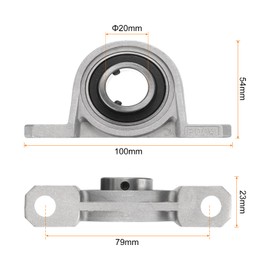 sourcing map 4pcs KP004 Flanged Pillow Block Bearings 20mm Bore, Zinc Alloy Self Aligning Flange Mounted Bearings