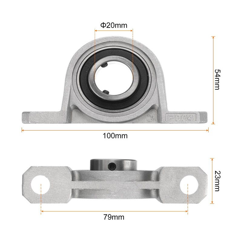 sourcing map 4pcs KP004 Flanged Pillow Block Bearings 20mm Bore,