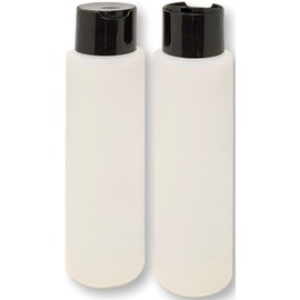 2 Pack Refillable 16 Ounce HDPE Squeeze Bottles With"Stand On The Cap" Dispenser Tops-Great For Lotions, Shampoos, Conditioners and Massage Oils From Earth's Essentials (BLACK CAP)