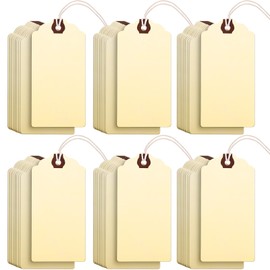 4 3/4-in x 2 3/8-in Manila Tags Shipping Tags with String Attached Inventory Tags Luggage Paper Tag Present Tags Cardboard Tags with String Hang Label Tags (Ivory, Solid Style)
