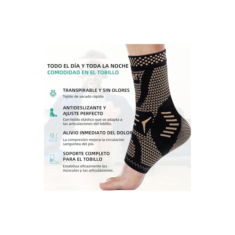 Tobilleras para Esguince 2 Pzs Compresión Ajustable (2 pcs, Medium)