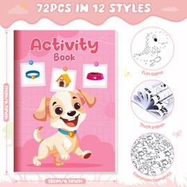 BenLouis 24 Mini Activity Books for Kids Games Puzzle Books Include Mazes Word Search Dot to Dot and More Busy Books for ages 4-8 8-12 Birthday Party Favors Goodie Bags Classroom Travel Activity