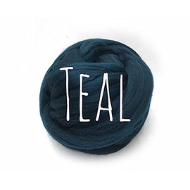 Colorful Passions Chunky Wool - Teal - for arm Knitting Chunky Blanket Weaving Felting Jumbo Yarn Giant Wool Soft 50g (0.11lb)