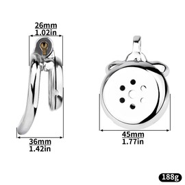 Men's Stainless Steel Flat Protective Cage, Breathable and Comfortable, with Auxiliary Strap-A328 (Regular, 55mm)