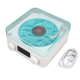 Vintage Speaker Player, Portable Waves Mini Speaker with Ambient Light, Compact Stereo Sound Speaker for Sleep Relaxing, 360° Surround Sound for Bedroom,Party (White)