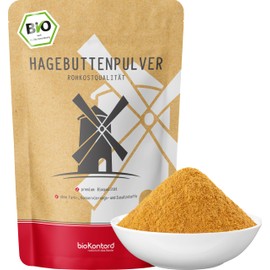 Rosehip Powder Organic 500 g - Ground Rosehip - No Additives - Rose Hip Flour Rosa Canina Raw Food Quality - bioKontor