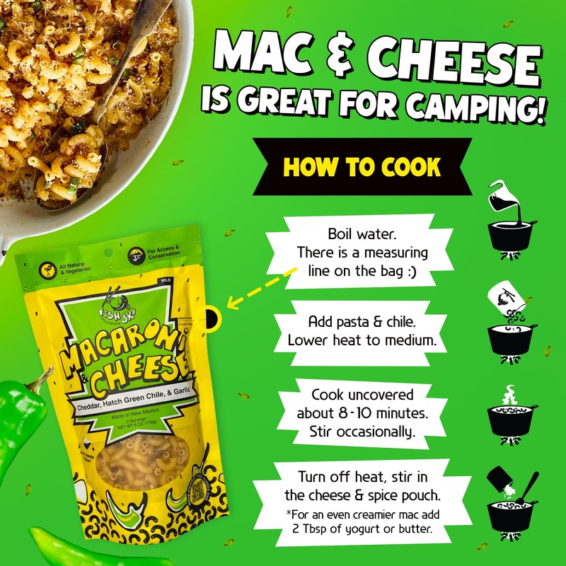 Macaroni and Cheese with Hatch Green Chile + Cheddar Cheese
