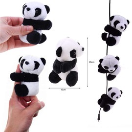 SUSHAFEN 6Pcs Finger Panda Plush Panda Clips Curtain Holder Stand Note Clip Photo Holder Stand Chinese Style Souvenir Cute Panda Plush Toy Finger Kids Toy,Home Decoration Plant Pots Bonsai Craft Decor