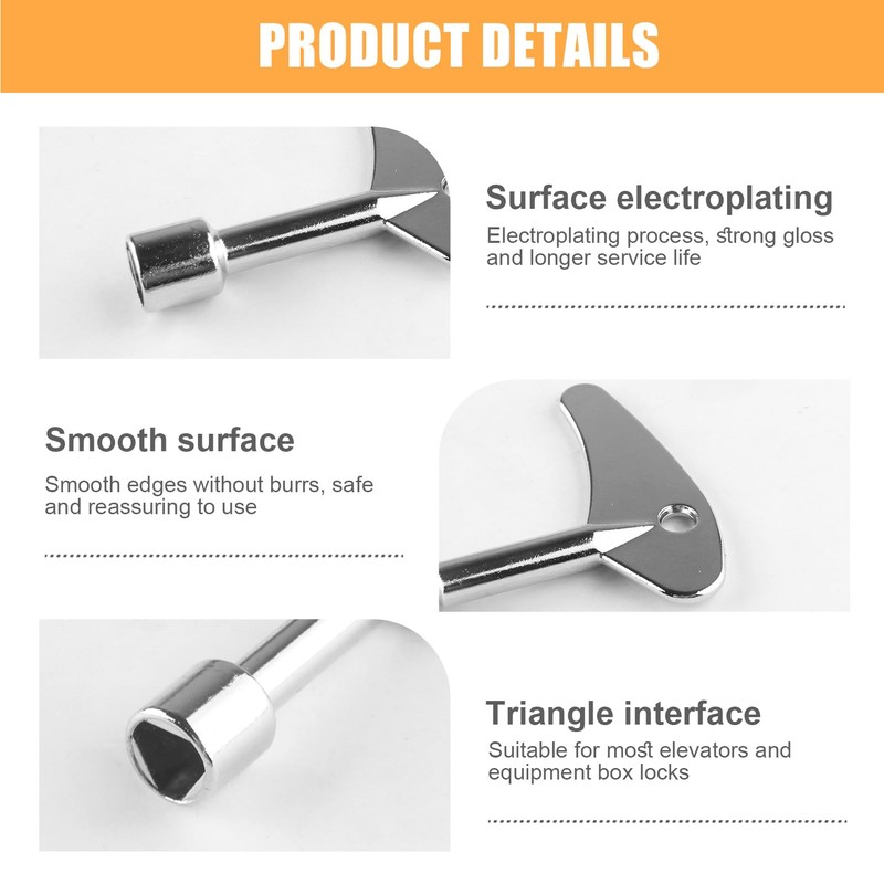 Gments 2 Pcs Meter Box Key Metal Triangle Key Inner