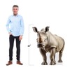 Rhino - Life Size Cardboard Cutout Standup People with Support