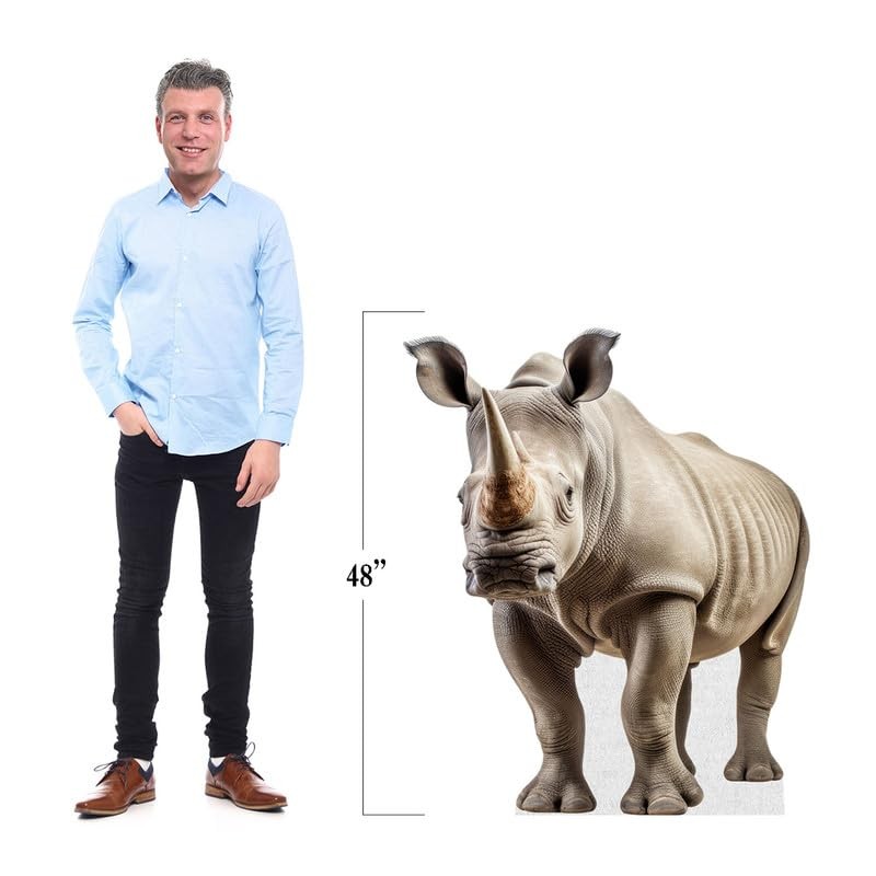 Rhino - Life Size Cardboard Cutout Standup People with Support