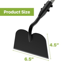 Draw Hoe Garden Tool, Heavy Duty Garden Hoes for Weeding Long Handle, Easy Stand Up Scraping Weeder Tool for Garden, 5.5 FT Adjustable Weed Hoe with 6-inch Wide Welded Blade