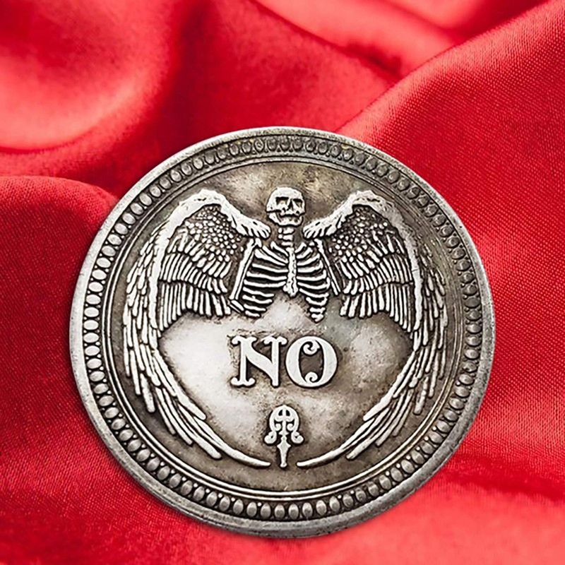 Yes No Challenge Coin Decision Maker Divination Coin(Silver)