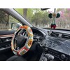 YDMZZB Steering Wheel Cover,Handmade Crochet Rainbow Sunflower Granny Square Steering