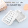 Luxspire Soap Dish Tray, Double Layer Draining Soap Holder, Detachable Soap