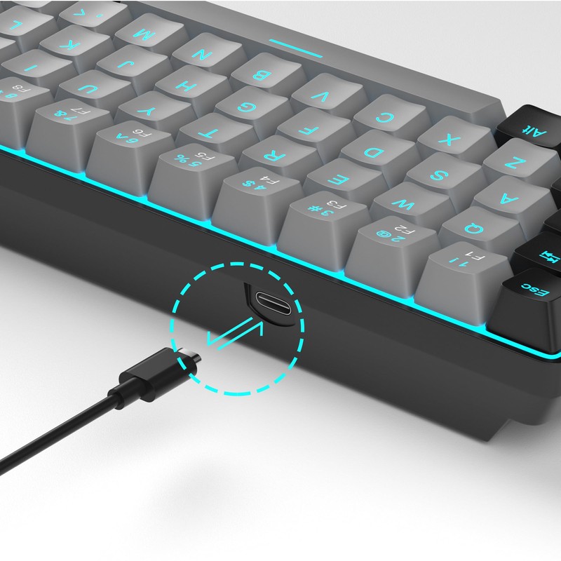 MageGee Portable 60% Mechanical Gaming Keyboard, MK-Box LED Backlit Compact