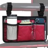 Wheelchair Side Organizer Storage Bag Armrest Pouch with Cup Holder
