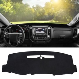 DWKJMYCP Dash Cover for Chevy Silverado 1500/GMC Sierra 1500 2014-2018 Accessories Dashboard Cover Mat for Chevy Silverado/GMC Sierra 2500HD/3500HD 2015-2019 Flannel Dash Board Protector Pad