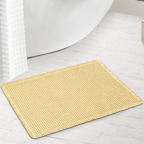 Siyaluens Luxury Waffle Bath Mat, Super Absorbent Non Slip Bathroom