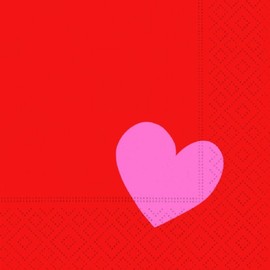 Valentine's Day Cocktail Napkins - 40 Count 3-Ply - Graphic Love Design - 2 Packages of 20CT