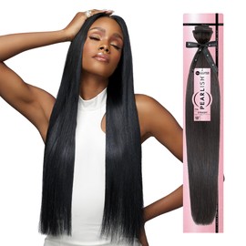 Sensationnel Pearlish bundle human hair - straight deep pearl conditioned 15a soft remy beauty supply sew in or glue on bundles (12 inch, NATURAL/BLACK)