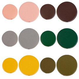 GORGECRAFT 144 Pieces 6 Colours 2 Sizes Flat Round Wooden Beads Discs with Hole Wooden Coins for Crafts Wooden Discs Colourful Painted Loose Beads Circle Spacers for DIY Earring Jewellery Making
