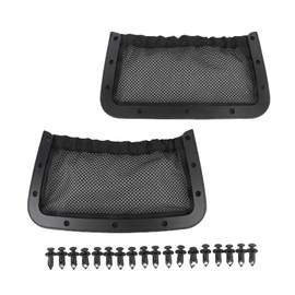 Generic Backrest Rear Storage Net, 2PCS Mesh Pocket Organizer Replacement Abrasion Proof Polyester Fabric Car Rear Seats Net with Plastic Rivets, for Defender Max HD7 2022-2025