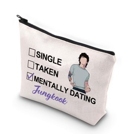 K Pop Jung K Makeup Bag Kpop Army Gifts Single Taken Mentally Dating with Jung K Gifts Kpop Army Merch Army Gifts (Jung UK)